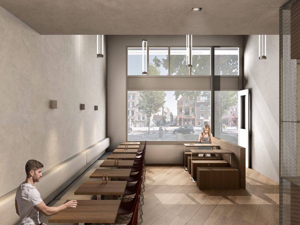 3D visualisatie van een restaurant