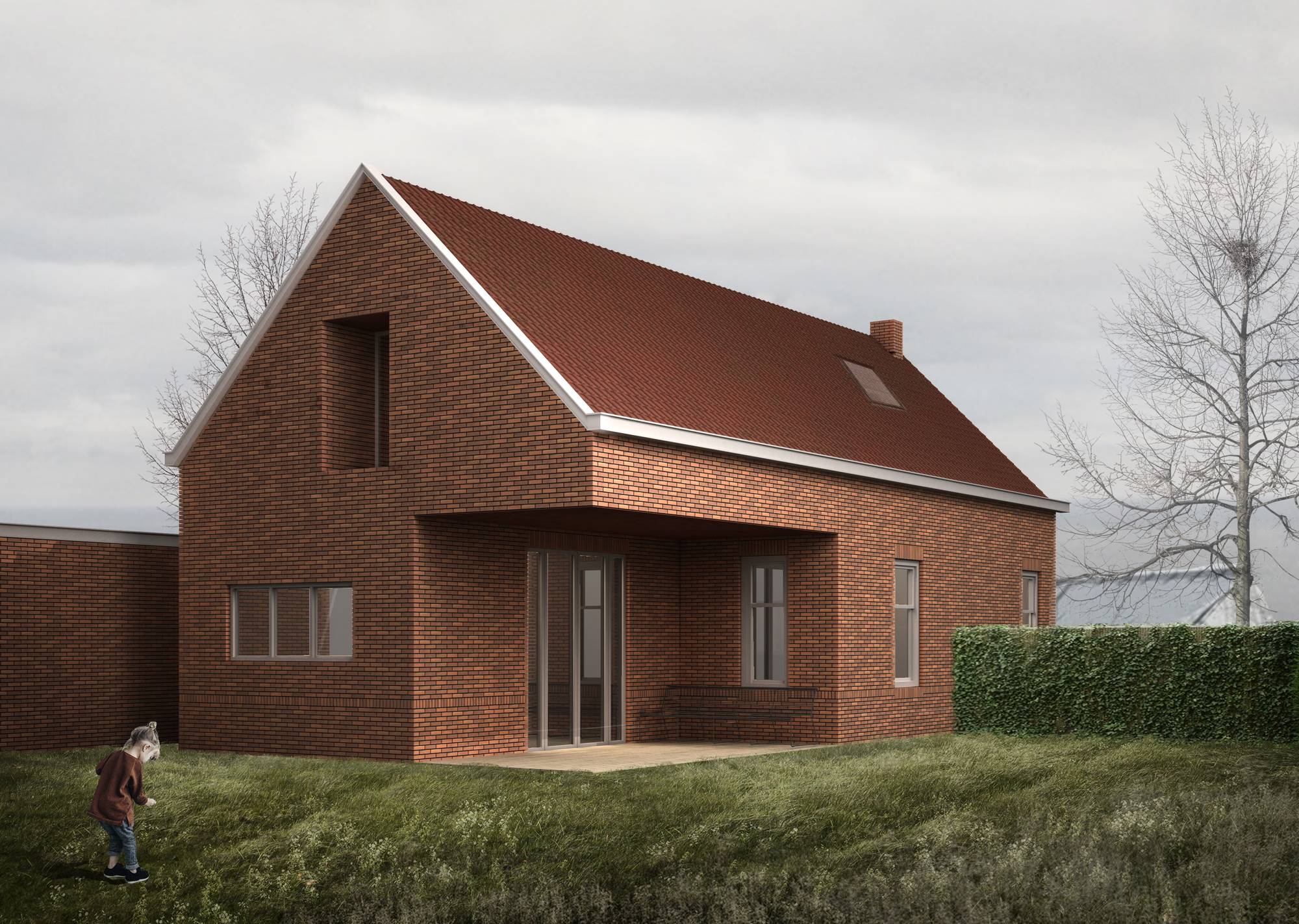3D visualisatie van een woning ontwerp gemaakt door een architectenbureau