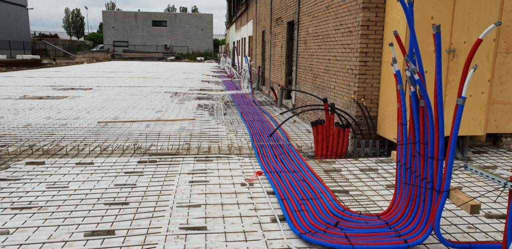 Aanleg van kabels voor gebouw dat valt onder utiliteitsbouw
